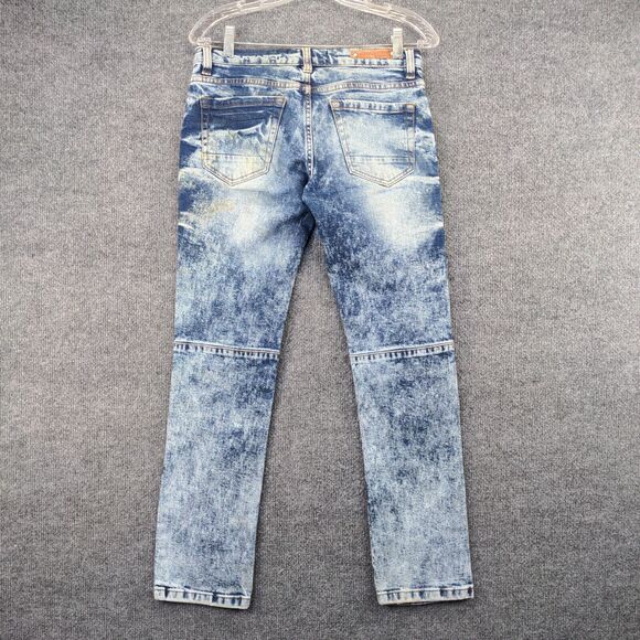 Evolution in Design Straight Jeans Womens 18 Blue 5-Pocket Distressed Acid Wash - Picture 5 of 11